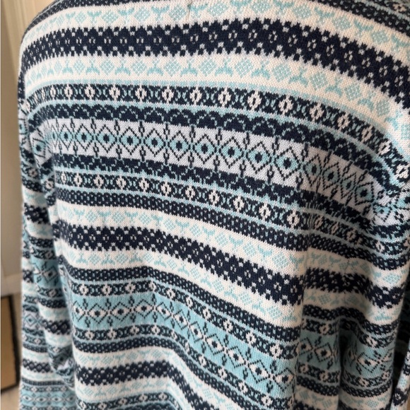 Croft & Barrow Women's Patterned Cardigan - Navy and Light Blue - Picture 5 of 7